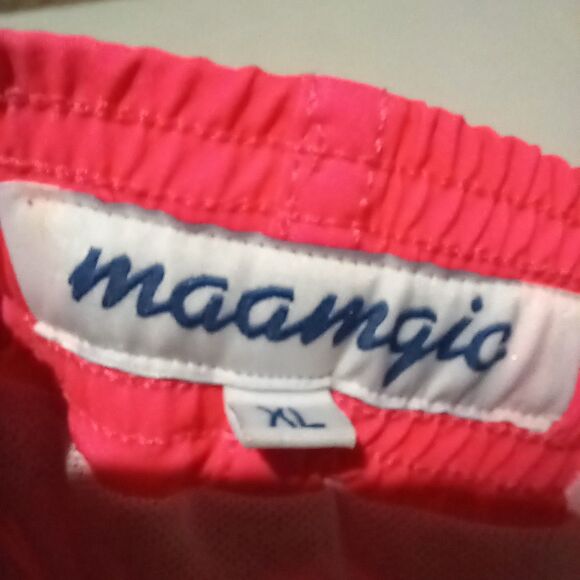 Maamgic Neon Striped Swim Trunks-Size XL-Drawstring-Elastic Waist-Mesh Brief- - Picture 9 of 10